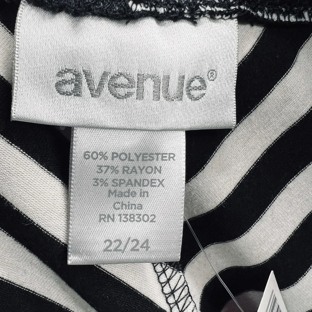Avenue Maxi Skirt 22 Black Chevron Stretch Plus Size Office Workwear‎ Pull On